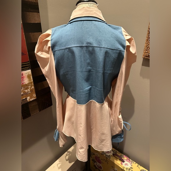 Super Cute Mixed Denim/Poly Blouson Jacket/Tunic - Picture 7 of 10